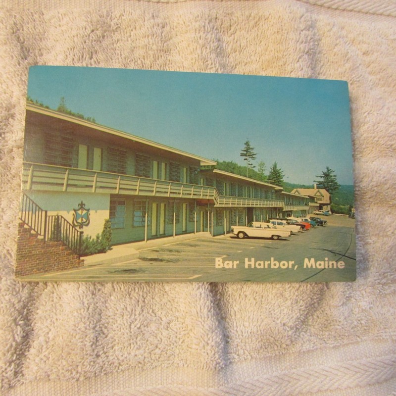 1964 Postcard Frenchman's Bay Motel Bar Harbor Maine Help the Animals
