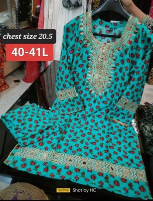 Linen Embroidered With Mirror - MEDIUM SIZE DRESS, CHEST 20.5 (41)