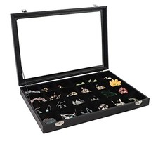 Jewelry Organizer Clear Lid 24 Grid Jewelry Box Case Organizer 24 Grid Tray