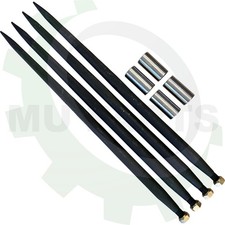 4x M28x1,5mm Frontladerzinken 1100mm 4x Buchse Ballenzinken f&uuml;r Frontlader110cm