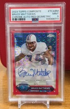 2023 Topps Composite Football Chrome BRUCE MATTHEWS Red Geometric Auto /5 PSA 9