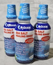 Lot 3 H2Ocean Natural Sea Salt Healing Rinse Mouthwash 16oz Each Expire 11/2027