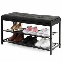 Werkstar Schuhbank Schuhregal Mit SitzfläChe Eingangsbereich Flur Loft Schwarz