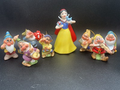 Vintage 1970s Schmid Disney Snow White & the Seven Dwarves Ceramic Figurine Set