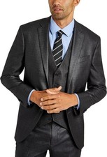 NWT Kenneth Cole Reaction Dark Gray 38 Reg Suit Jacket Techni-Cole 1739097