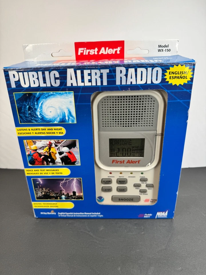 First Alert WX-150 Funkempfänger für öffentliche Alarmierung NOAA Radio NEU (Open Box)
