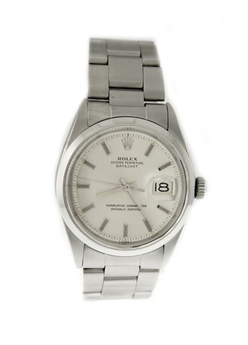 1971 Rolex Oyster Perpetual Datejust 36mm Steel Silver Dial Au...