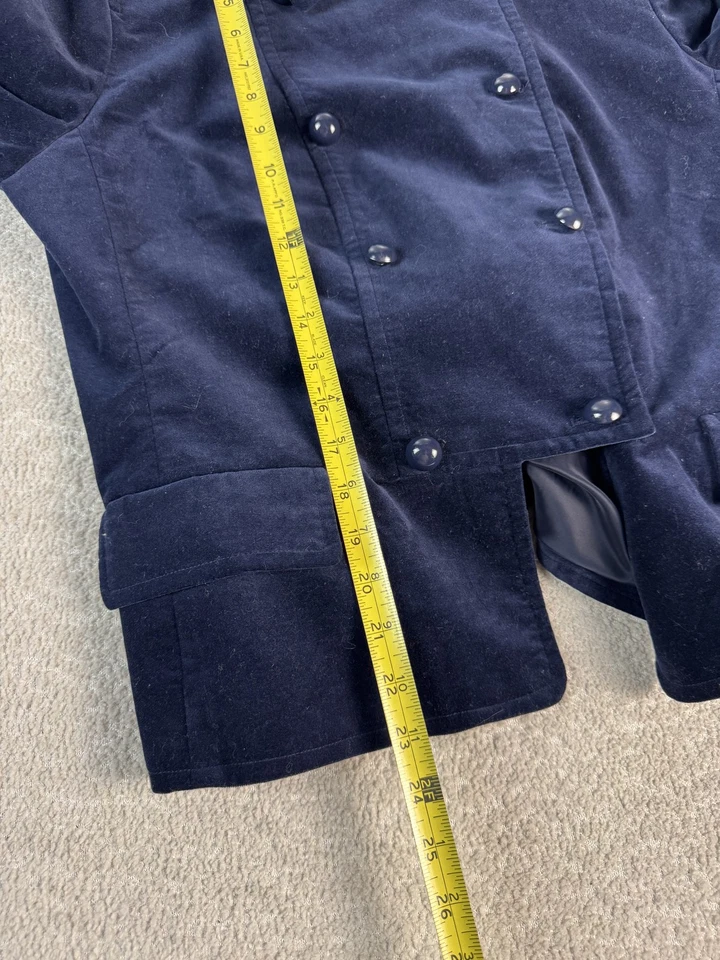 Chaqueta Talbots Mujer 16P Azul Marino Doble Pecho Pana Blazer Pequeño Foto 4 de 4