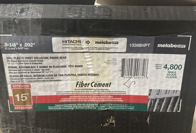Metabo Fiber Cement Nail Coils 2-1/4  X .092  15degree 13388HPT, 4400 Count