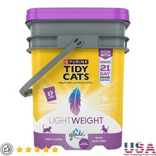 17lb Lightweight Clumping Cat Litter Low Dust Ammonia Control Fresh Scent Pail