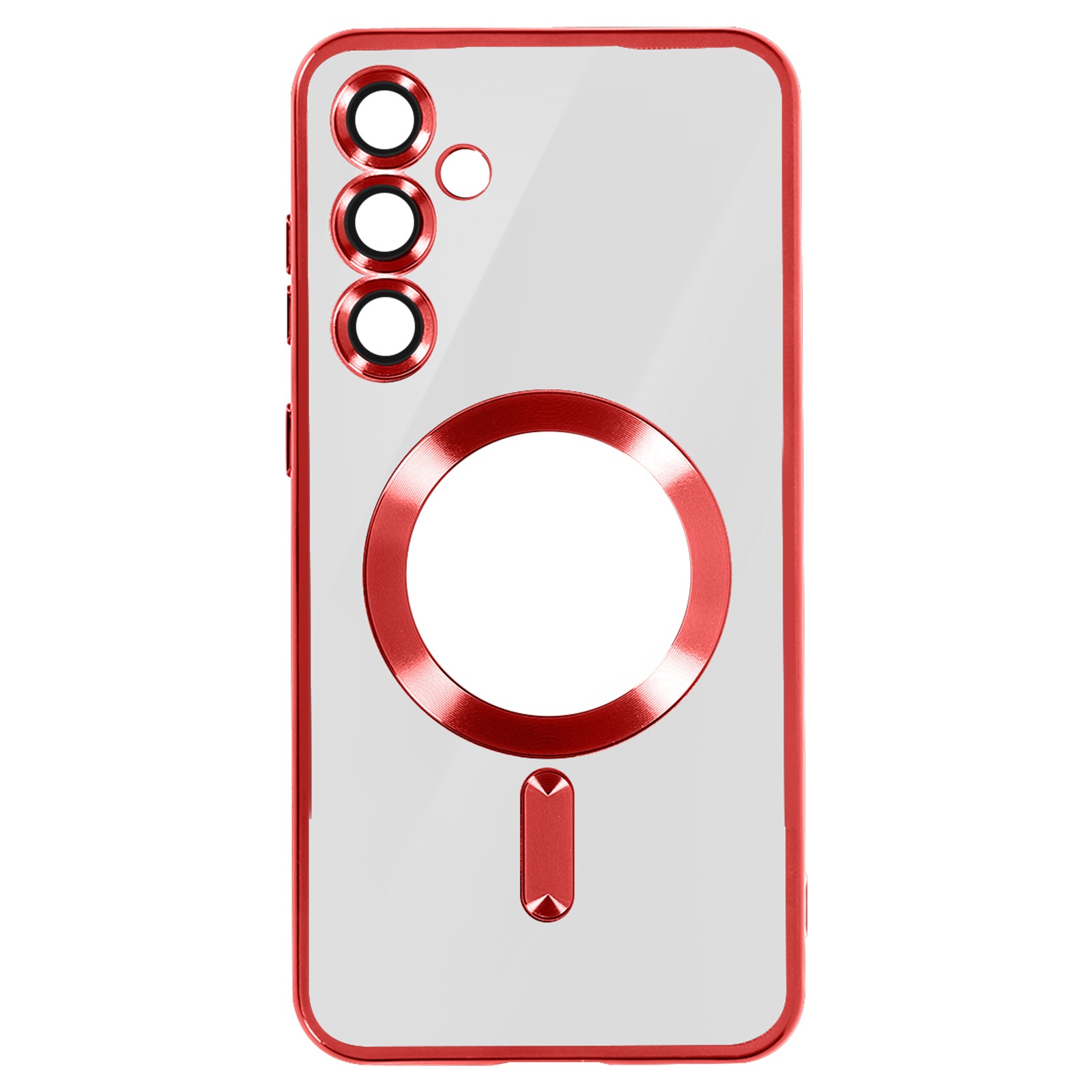 Housse en silicone pour S24 avec bordure chromée rouge Premium