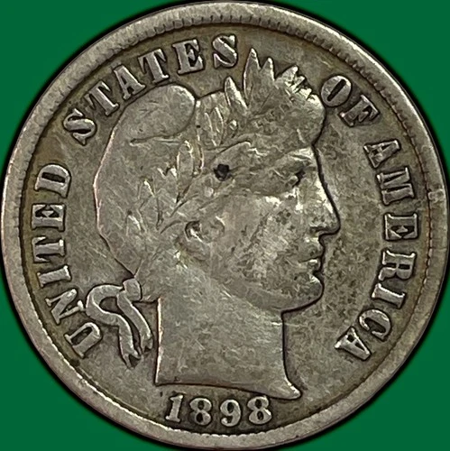 1898 Barber Dime Choice Very Fine VF+/XF Coin #36605