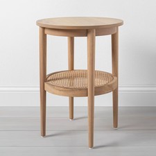 Wood  Cane Round Accent Table - Hearth  Hand with Magnolia