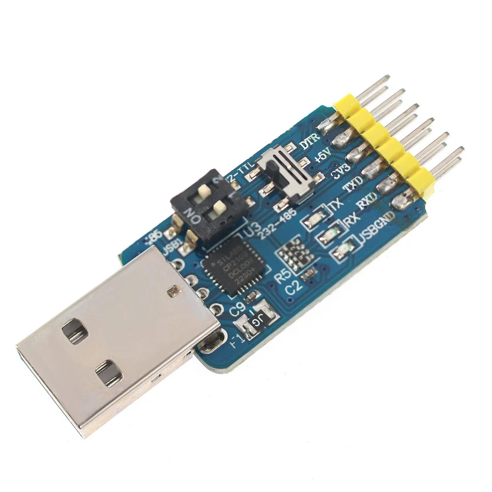 1PCS CP2102 USB to TTL/RS485/RS232 Module 6-in-1 Serial Adapter 3.3V/5V Level - Image 4 of 4