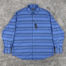 Peter Millar Summer Comfort Shirt Men  s XXL Blue NWT Striped Performance Stretch