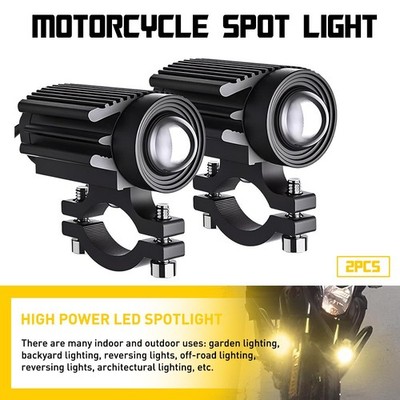 60W LED Motorcycle Headlight Yellow White Hi/Lo Spot Light Driving Fog Lamp ATV