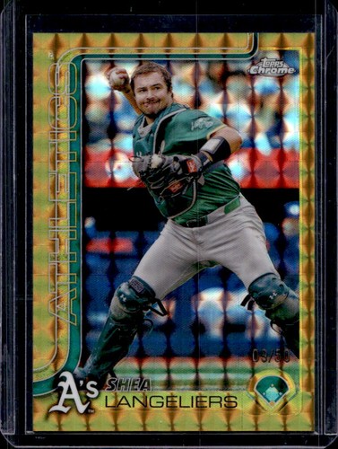 2025 Topps Chrome Shea Langeliers Gold Geometric Refractor #9/50 Athletics