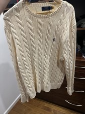 Polo Ralph Lauren Men s Cable Knit Wool-Cashmere Crewneck Sweater Cream XL