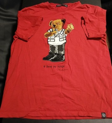 Hudson Outerwear 100%authentic 6 Bear S/S Red TShirt Mens size Large logo