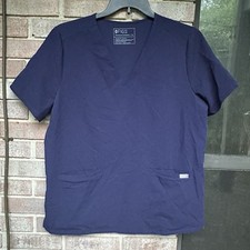Figs Scrubs Top Blue-XL Technical