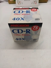 Precision CD-R 75 Pack 700MB 80-Minute 40x Blank Recordable Compact Discs Sealed