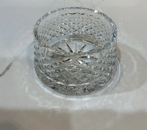 Waterford Crystal ALANA Sugar Bowl Criss Cross Diamond Quilted Vintage PRISTINE