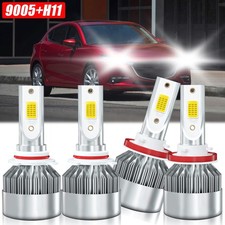 For Mazda 3 2010-2018 Led Headlight Kit High Low Beam Bulb Combo White 6000k For Mazda 3 2010-2018 Led Headlight Kit High Low Beam Bulb Combo White 6000k