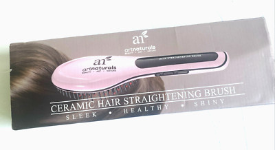 Art Natural Hair Straitener & Detangler Brush Sleek Healthy Shiny All Hair Types