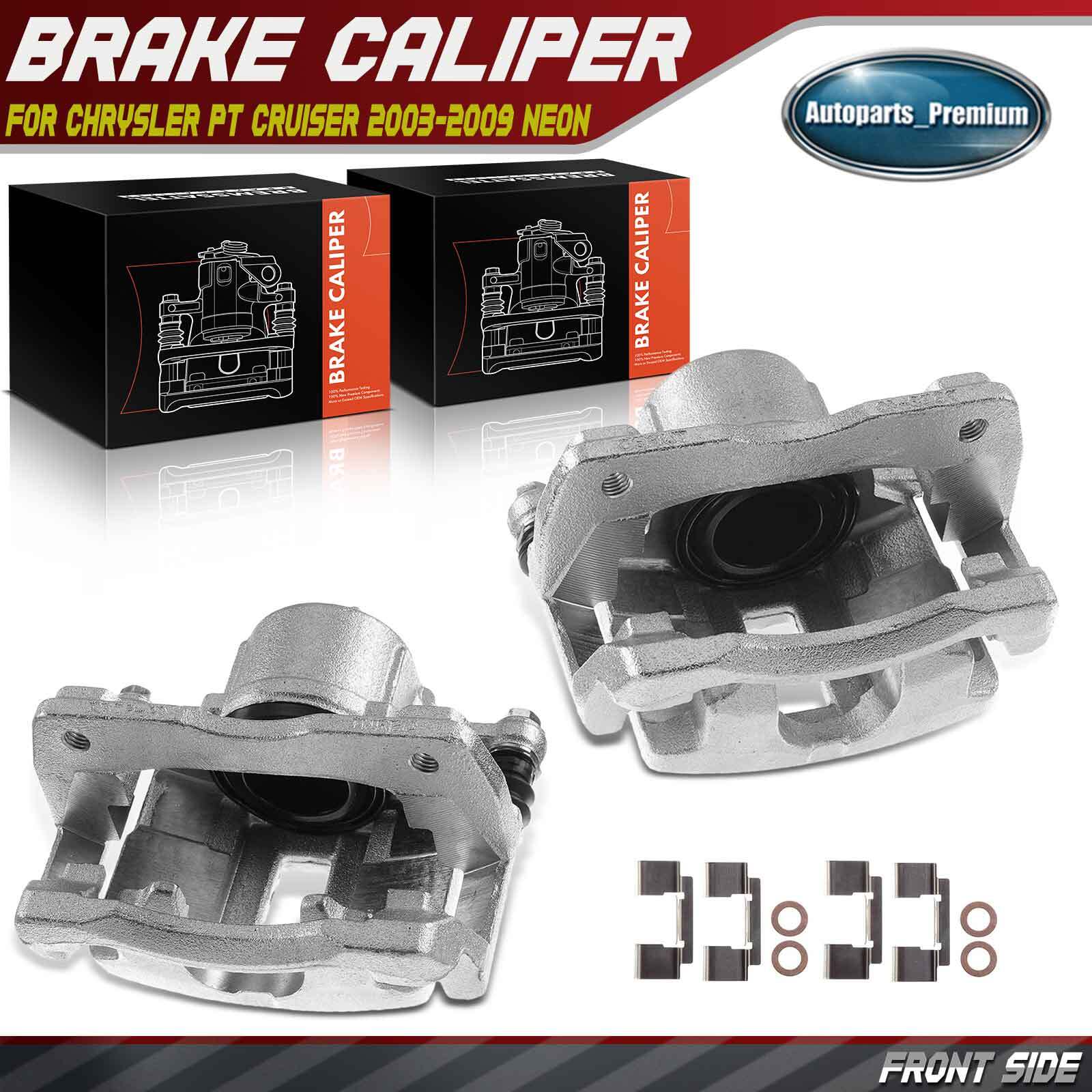 Pair Front Brake Caliper w/ Bracket for Chrysler PT Cruiser 2003-2009 Neon 03-05
