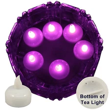 6 Flameless Floating LED tealight Candle Battery operated Pink tea lights NEW