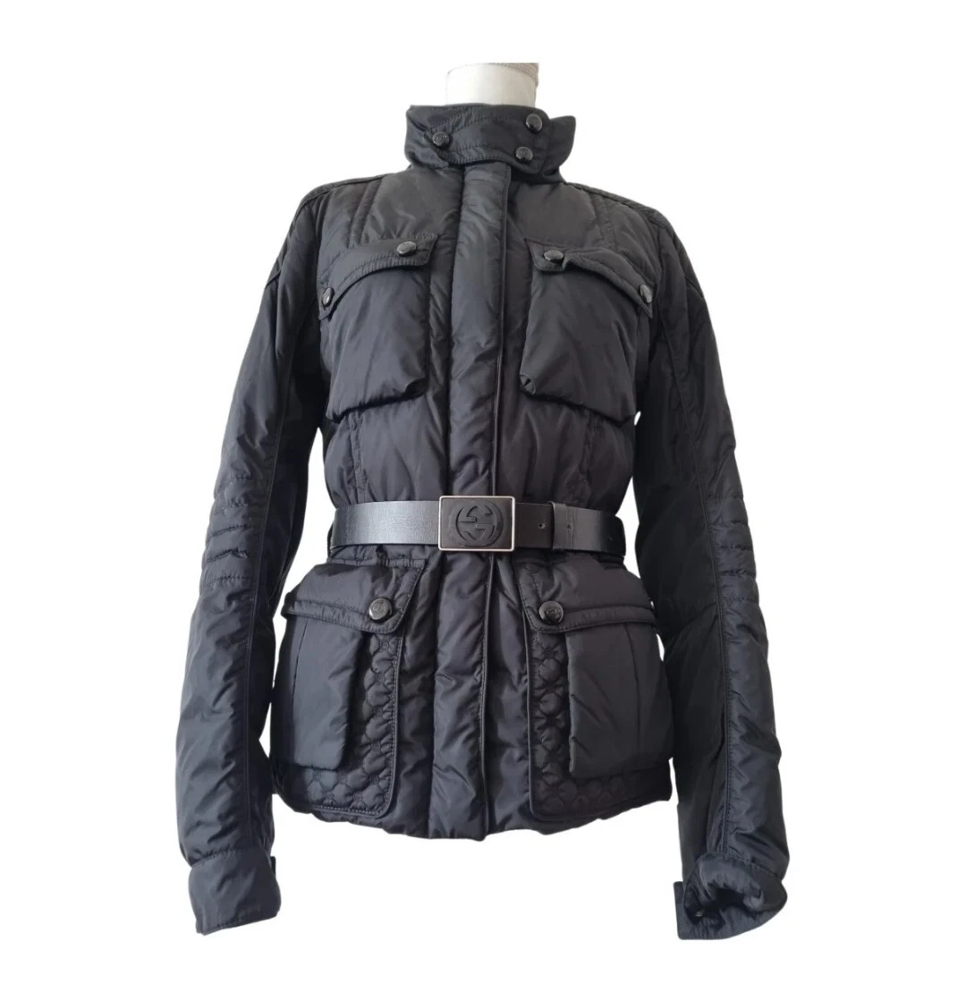 Veste ceinturée noire bouffante Gucci taille IT 46 femme