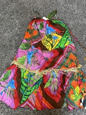 women anthropologie x farm rio floral forest dress size XS $230