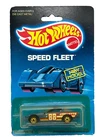 Hot Wheels 80s CORVETTE - 1989 SPEED FLEET - Blue, Gold Hot Ones Wheels, Tan Bag