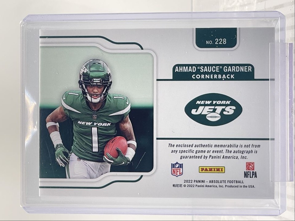 AHMAD SAUCE GARDNER 2022 ABSOLUTE PREMIERE RPA ROOKIE RC AUTO /399