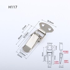 Metal Chest Box Spring Loaded Straight Loop Toggle Catch Latch Hasp, 4Pcs