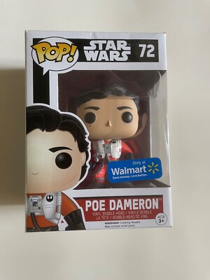 Funko Pop Star Wars Force Awakens #72 Poe Dameron No Helmet Walmart Exclusive