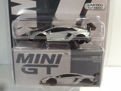 MINI GT #449 - SILVER - LBWK LAMBORGHINI AVENTADOR LIMITED - USA