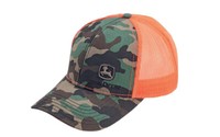 John Deere Camouflage Cap Mit Orangem Mesh Basecap MüTze Kappe Baseball Herren