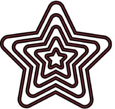 Love Nicole Embossing Die 5 pc Nesting Stars STC271