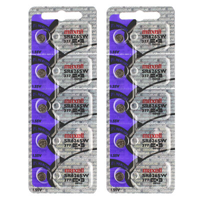 10 x Maxell 377 Watch Batteries, SR626SW Battery | Shipped from USA
