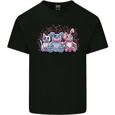 Zombie Katze Hase Bär Halloween Gothic Herren Baumwolle T-Shirt Tee Top