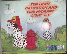 Dalmatian Dog and Fire Hydrant Patio String Light Set of Ten Kurt Adler A3