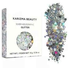 KARIZMA BEAUTY Silver Holographic Glitter 0.36oz. - NEW SEALED WITH BOX DAMAGE