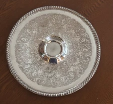 International Silver Company Silver Plated Round 12” Chip & Dip Tray