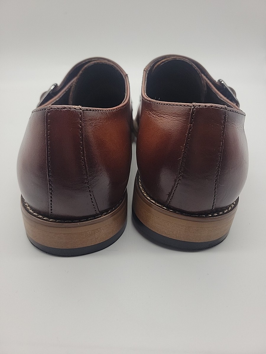Stacy Adams Desmond Leather Monk Strap Loafer 25162-221 Cognac Mens Shoes 12 M Men Shoes Stacy Adams DESMOND Leather Cap Toe Monk Strap  main image 4