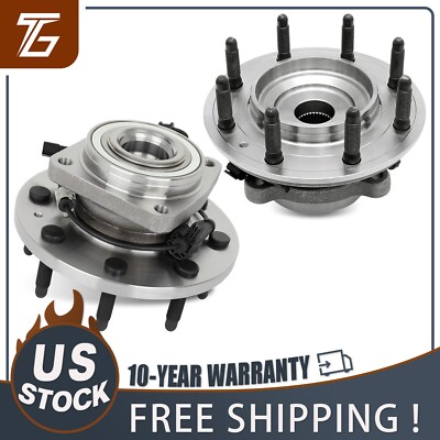 Pair 4WD Front Wheel Hub & Bearing for  2011 - 2019 Chevy Silverado 3500 HD 4WD