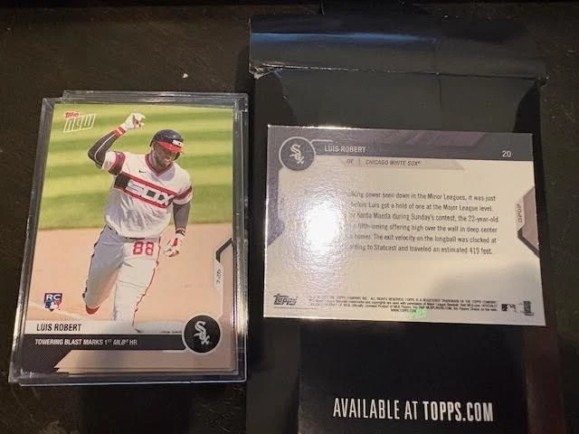 ( 19) Luis Robert "1st Career Home Run" Topps NOW Rookie Card #20 RC (sp) RARE! - Image 2 of 2