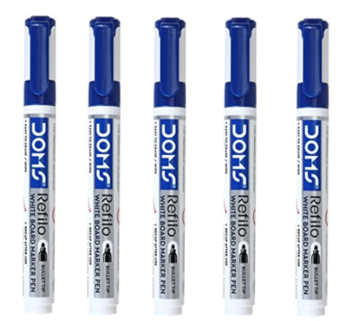 Doms Refilo Ink Pens BLUE (Pack of 5 ) whiteboard marker