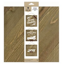 Hampton Art 11.5" x 11.5" Plank and Stencil Kit Rustic Wood