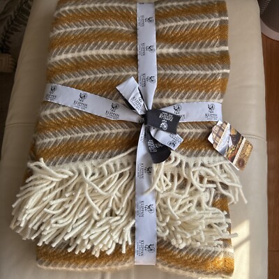 NWT Klippan Luxurious 100% Lambs Wool Throw/Blanket  Gray Tan 130|200 Cm